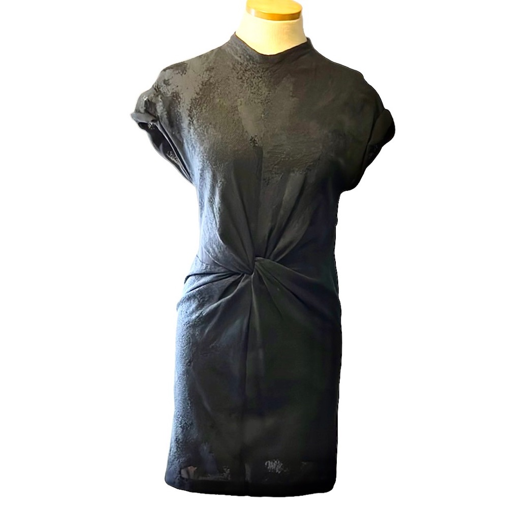 Alexander Wang Textured Sheer Mini Dress, Black, size 8